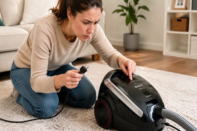 علت روشن نشدن جاروبرقی بوش